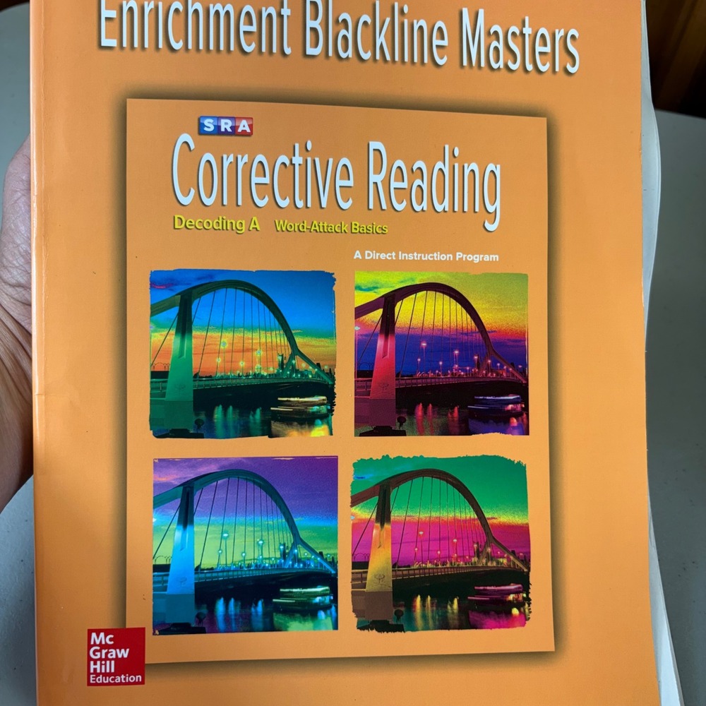 Corrective Reading Decoding A Enrichment Blackline Black Line Masters McGraw